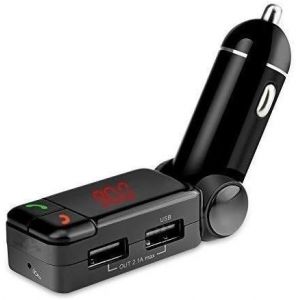 Kit Main-Libre Allume-Cigare Bluetooth sans Fil + Transmetteur Radio FM + Chargeur multiprise 2 Ports USB 5V/2A - Neuf