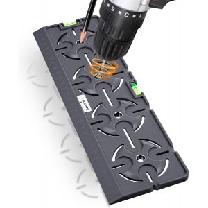 Gabarit de perçage pour prise de courant,boîte d'interrupteur,boîte d'encastrement,71 mm,distance de 71 mm,tout en un,avec niveau à bulle de 30 cm,règle pour installation électrique - Neuf