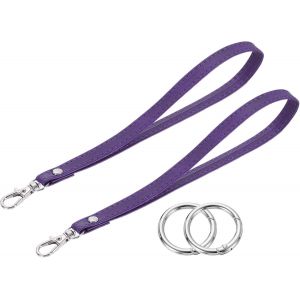 KAL-Pcs Dragonne De Poignet, Dragonne De Poignet En Cuir Pu Avec Anneau En Cercle Pour Étui De Téléphone Clés Portefeuille, Violet - Neuf