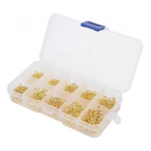 500pcs Hameçons De Pêche Ensemble Acier Au Carbone Cercle Unique Hameçon De Pêche À La Mouche Hameçons De Carpegold - Neuf