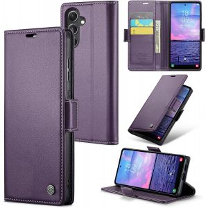 Maa-Coque Pour Samsung Galaxy S23 Fe, Étui Housse En Rfid Protection Premium Pu Cuir Portefeuille Rabat Case Magnétique Stand Antichoc, Étui Case Pour Samsung Galaxy S23 Fe, Violet - Neuf