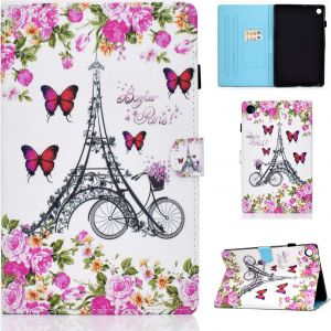 Kal-&Eacute;tui Coque Pour Samsung Galaxy Tab A8 10,5 Pouces 2022 2021 Sm-X200/ X205/ X207 Housse &Eacute;tui De Protection Avec Veille/R&eacute;veil Automatique Pour Samsung Galaxy Tab A8 2022/2021, Tour De Fleurs - Neuf