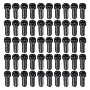 Lot de 50 vis &agrave; m&eacute;taux &agrave; t&ecirc;te cylindrique DIN 7985,enti&egrave;rement filet&eacute;es,zingu&eacute;es noires,M4 x 20 - Neuf