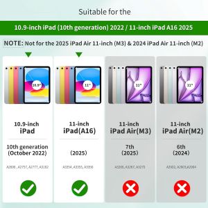 Coque Compatible Avec Ipad A16 11&egrave;me 2025 11 Pouces/Ipad 10&egrave;me G&eacute;n&eacute;ration 10,9 Pouces 2022 &Eacute;tui, Housse De Protection Ultra Fin Housse En Tpu Pour Ipad 11e 2025 / 10e 2022, Rose Vif - Neuf