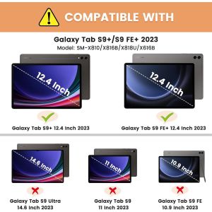 Coque Pour Samsung Galaxy Tab S10+ Plus/S9 Fe+/S9+ Plus, Housse Support Multi-Angles Compatible Avec La Tablette Samsung Galaxy Tab S10+ Plus/S9 Fe+/S9+ Plus [R&eacute;veil/Auto Veille], Lavande - Neuf