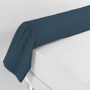 Taie De Traversin (85 X 185 Cm) Lina Bleu Nuit,100% Coton - Neuf