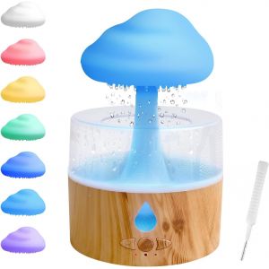 CHECARZHN--NO1-Champignon Pluie Humidificateur D'Air, 3 En 1 Humidificateur/Diffuseur D'Arômes/Veilleuse 7 Couleurs, Simuler La Chute De Gouttes De Pluie, Pour Dormir, Se Détendre, Champignon - Neuf
