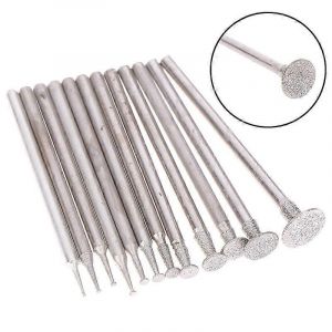 12pcs 23 Tige Diamant Meulage Bavure Aiguille Pointe Gravure Sculpture Polissage Verre Jade Pierre Foret Foret Ensemble D'outils Rotatifs - Neuf