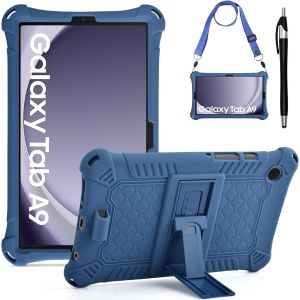 Enfant Coque Pour Samsung Galaxy Tab A9 Android 13 8,7 Pouces 2023 Sm-X110/X115/X117 Protection Housse Silicone Pour Galaxy A9 &Eacute;tui Pochette Avec Stylus Pen Bandouli&egrave;re Pour Tablette A9 8,7 - Neuf