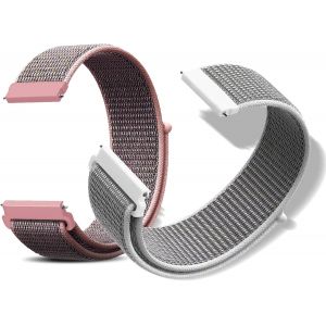 2 Pi&egrave;ce Bracelet Pour Largeur De 20mm,22mm, Confortable Et Respirant, Avec Boucle &Agrave; D&eacute;gagement Rapide, Sangle De Remplacement En Nylon Pour Hommes Femmes - Limon Sable & Coquillage[Dai6281213] - Neuf