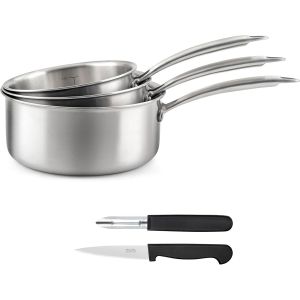 Subzonal-Cuisinox - Set Cuisson Et Coutellerie - Gourmet - Compatible Tous Feux Dont Induction - Acier Inoxydable - Poign&eacute;e Fixe - Sans Pfas, Ptfe, Pfoa - Made In France - Neuf
