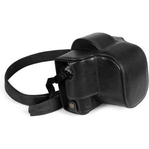 MEVRONISSHOP-MG2010 Ever Ready &Eacute;tui en Cuir v&eacute;ritable Compatible avec Nikon Z FC (16-50 mm) Noir - Neuf