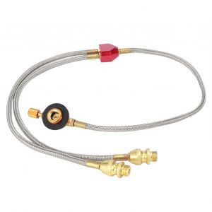 Réchaud à gaz de Camping en plein air G1/8 DN6, réservoirs plats, adaptateur de tuyau, accessoires pour connecter 2 brûleurs - Neuf
