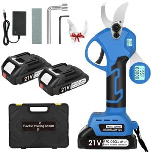 Sécateurs Électriques sans Fil 30mm Sécateur electrique avec 2 * 2000 mAh batterie,Sécateur de Jardin Antirouille SK5 Avec,le jardinage,les arbres fruitiers et le vignoble - Neuf