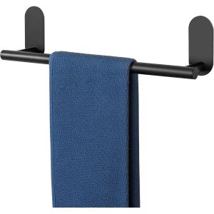 Porte Torchon Cuisine sans Perçage,Accroche Torchon Cuisine Porte Serviette Adhésif en Acier Inoxydable pour Salle de Bain,Armoire,Noir Mat,40CM - Neuf
