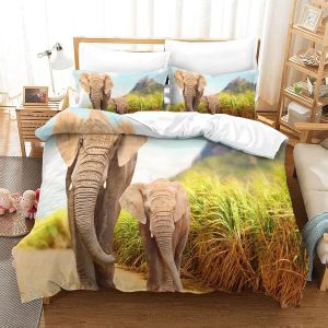 Housse De Couette Motif Imprim&iquest;&iquest; Elephant D ,En Parure De Lit Avec Housse De Couette Et Taies D'oreiller,Fermeture &iquest;&iquest;Clair,Doux Microfibre Hypoallerg&iquest;&iquest;Niqueking&pound;&iquest;Xcm&pound;&copy; - Neuf
