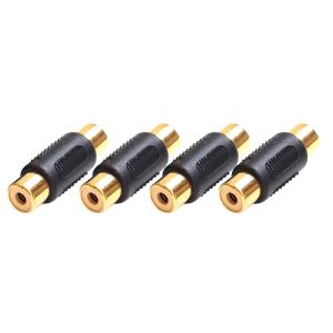 MEVRONISSHOP-Lot de 4 adaptateurs RCA femelle vers femelle, adaptateur de couplage phono, c&acirc;ble d'extension audio pour haut-parleurs, c&acirc;ble RCA, amplificateur, appareil photo, DVD, VCD - Neuf