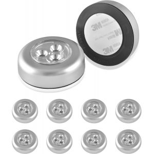 5 Pcs Spots Lampe Led Sans Fil, Lampe Autocollante À Piles, Éclairage Sous Meuble À Lumière Froid, Lampe De Placard/Dressing/Armoire/Cave/Cuisine/Entrée/Penderie/Vitrine D¿Exposition/Bar/Évier - Neuf