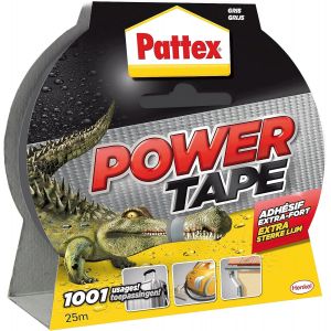 Power Tape,Ruban adhésif gris de 25m,extra fort pour charges lourdes,Bande adhésive toilée tous supports,Rouleau adhésif étanche - Neuf