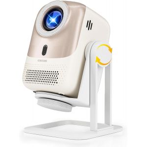 ChenQuanSarl-Vidéoprojecteur Portable Avec Android Os, Projecteur Natif 1080P Supporté 4K, Wifi 6 Bluetooth 5.2 | 450 Ansi Auto Focus/Keystone, 360°Rotating Retroprojecteur Pour Ps5/Phone/Extérieur/H - Neuf