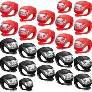 16/24pcs Led Bike Light,Clip On Bicycle Lights,Ensemble De Lumi&egrave;re De V&eacute;lo Led En Silicone Avant Et Arri&egrave;re,S&eacute;curit&eacute; De Feu Arri&egrave;re De Phare De V&eacute;lo &Eacute;tanche Pour La Nuit Ridi - Neuf