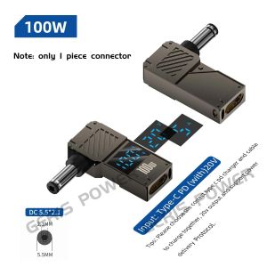 Connecteur D'Alimentation Usb C Pd Vers Dc 100W,19V 20V,Adaptateur D'Alimentation Universel Pour Ordinateur Portable,Prise De Chargeur,Convertisseur De Pointe Jack Pour Lenovo As.5.5X2.1Mm. - Neuf