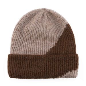 Slouchy Tricot Rayé Bonnet Unisexe Hiver Thermique Bouffant Chapeau Tricot Rayé À Capuchon Pour Temps Froid - Neuf