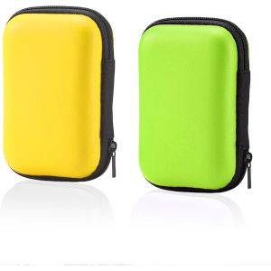 Mdy-2 Pcs Jeux De Carte Boite Rangement Carte Pour Uno, Petite Boite De Rangement Pour Jeux De Cartes, Lecteur Mp4 Etui,Boitier Disque Dur Externe(Jaune Et Vert) - Neuf