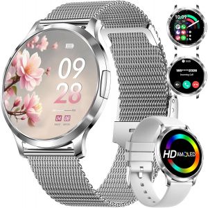 Montre Connectée Femme Mince Léger Avec Petit Écran Amoled Appel Messages 5atm Imperméable Always-On Display Podómetro/Calculateur 100+ Modes Sportifs Android Ios Chic Montre Connectée Pour Fille - Neuf