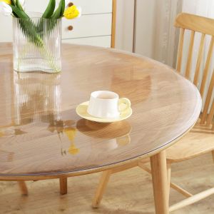 Ulteronixshop-Nappe Ronde Transparente 120 Cm &Oslash;, &Eacute;paisseur 2mm, Imperm&eacute;able Protection Table Ronde, Nappe Transparente &Eacute;paisse En Pvc, Lavable Protege Table Transparent, Prot&egrave;ge Les Rayures - Neuf