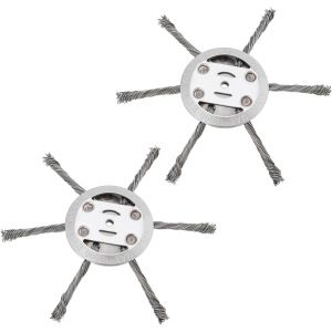 MEVRONISSHOP-Lot de 2pcs T&ecirc;tes Coupe-herbe Fil d'acier &agrave; 6 T&ecirc;tes 6 Pouces 150 Mm Brosse &agrave; Mauvaises Herbes pour D&eacute;broussailleuse D&eacute;broussailleuse &Eacute;limination Mauvaises Herbes T&ecirc;te Coupe-herbe - Neuf