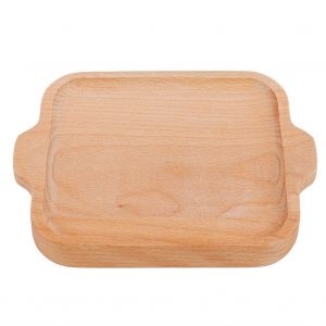 Hjlian Plateau Carre En Bois De Hetre, Assiette A Fruits, Plat Multifonction, Vaisselle, Plateau De Service Avec Poignee (#2) - Neuf