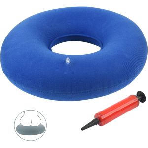 Kalanka-Coussin Hémorroïdes Gonflable Siège Orthopédique - Anneau Siège Hémorroïdes Décubitus Anneau Siège Avec Pompe, Donut Avec Coussin Pour Siège 1 Pcs (Bleu) - Neuf