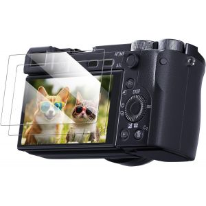 protection d'écran pour Sony Alpha A6600, A6100, A6400, A6000, A6300, A5000, NEX-7, NEX-6, NEX-5, accessoire [pack de 2], verre trempé 0,3 mm, dureté 9H, kit de nettoyage. - Neuf