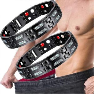 2022 Titanium Power Bracelet Magnétique Carbon Blue Therapy Fit Plus Magnétothérapie Corps Raffermissant Bracelet - Ya - Neuf