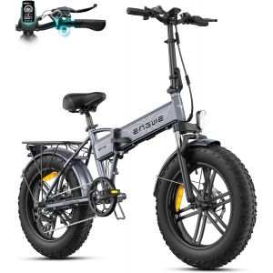 Engwe Ep-2 Boost - V&eacute;lo &Eacute;lectrique Pliable 20" - 48v 13ah - Autonomie 100km - Avec Amortisseur Avant - Vtc Fat Bike - Gris - Neuf