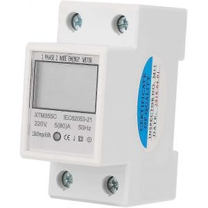 Compteur d'électricité numérique 220V 5(80)Un monophasé 2 fils 2P Compteur d'électricité numérique Compteur d'électricité - Neuf