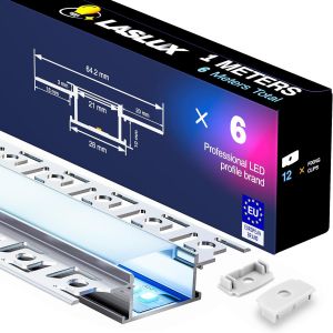 10 X Profil&eacute; Aluminium Led D'angle Pour Rubans Led 1m (10m) &iquest; Profile Led Angle Avec Diffuseur Opale &iquest; Taille 15.8 X 15.8mm &iquest; Support Id&eacute;al Pour Rubans Led Jusqu&iquest;&Agrave; 10mm De Largeur - Neuf