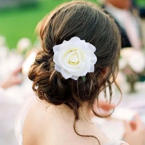 Ijhgv-Pince ? Cheveux Fleur Blanche Grande Pince ? Cheveux Fleur Blanche Pince ? Cheveux Fleur Blanche Broche Boho Rose Broche Mariage Coiffure Pince ? Cheveux Bijou Pour Femmes Et Filles - Neuf