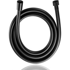 Noir Flexible Douche 1,5m en PVC Tuyau douche Avec double protection anti-torsion, tuyau de douche Remplacement Universel, Avec double t&ecirc;te en laiton de qualit&eacute; sup&eacute;rieure, Anti-torsion - Neuf