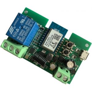 Module de commutation de relais WIFI 1 canal 12V, mode auto-verrouillage/momentan&eacute;, maison intelligente bricolage - Neuf