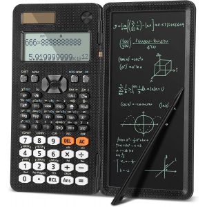 Calculatrice, Affichage &agrave; 4 Lignes et 417 Fonctions Arithm&eacute;tiques Solaire Calculatrice Financiere Calculatrice Lycee College Calculette avec Tablette D'&eacute;criture 6 &iquest; pour Les &eacute;tudiants Bleu - Neuf