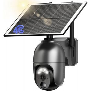4G Lte Wireless Outdoor Surveillance Camera, 2K Solar Camera With Sim Card, Motion Detection, Colour Night Vision, 360° Rotation, Two-Way Audio, Waterproof Ip66 - Neuf