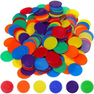 Sansh-Jetons Plastiques, 100 Pcs 25mm Learning Ressources Jeton, Jetons De Jeux De Bingo, Jetons Pour Poker Jeu De Loto Et Jeu De Société Marqueur - Neuf