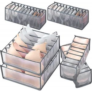Pliable Organisateur de Tiroir pour 6 sous-Vêtements, Tiroir Diviseur pour des Chaussettes et des soutiens-gorge, Machine Boîtes de Rangement pour les soutiens-gorge, Culottes, Bas - Neuf