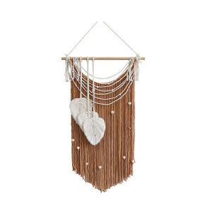 Tapisserie Feuille faite &agrave; la main Core-Spun Soie Tassel Tapisserie Brun Fonc&eacute; - Neuf