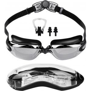 Letnerny-Lunettes De Natation Anti-Bu&eacute;e Pour Homme Et Femme, Protection Uv, Avec Bouchons D'oreilles Et Pince-Nez - Neuf