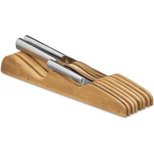 Porte-Couteaux, Pour 13, Tiroir, Vide, &Agrave; Poser, Plat, En Bambou Naturel, Hlp: 5 X 17 X 40 Cm, Couleur Nature - Neuf