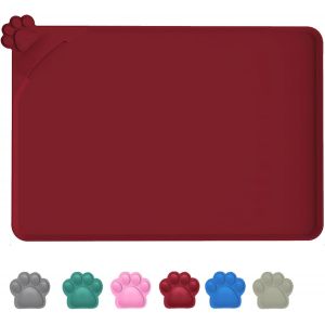 Tapis D'alimentation Antidérapant Pour Chien Et Chat-Disponible En Plusieurs Couleurs-Environ 55 Cm X 38 Cm (Rouge,55 X 38 Cm) - Neuf