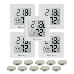 5 pi&egrave;ces Mini Hygrometre Thermometre Interieur Thermom&egrave;tre Hygrom&egrave;tre Num&eacute;rique LCD Moniteur de Temp&eacute;rature et Humidim&egrave;tre pour Maison Bureau - Neuf